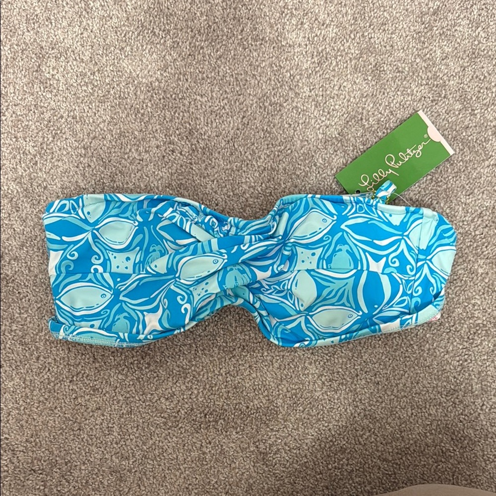 NWT Lilly Pulitzer Blue and White Bikini Top